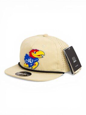 Kansas Jayhawks 3D Perforated Rope Hat- Birch/ Black